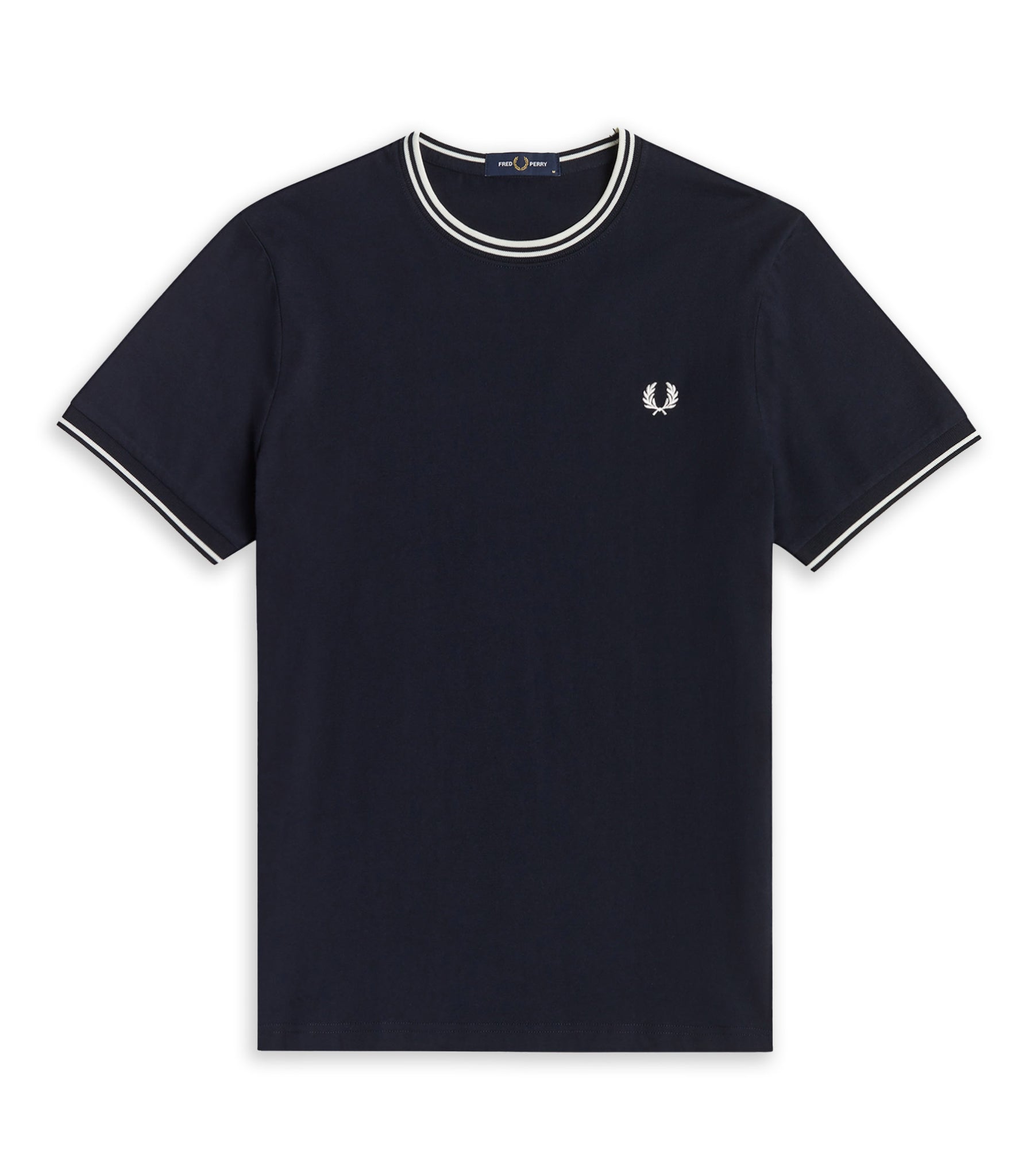 Fred Perry Blue Striped Neck T-Shirt Man