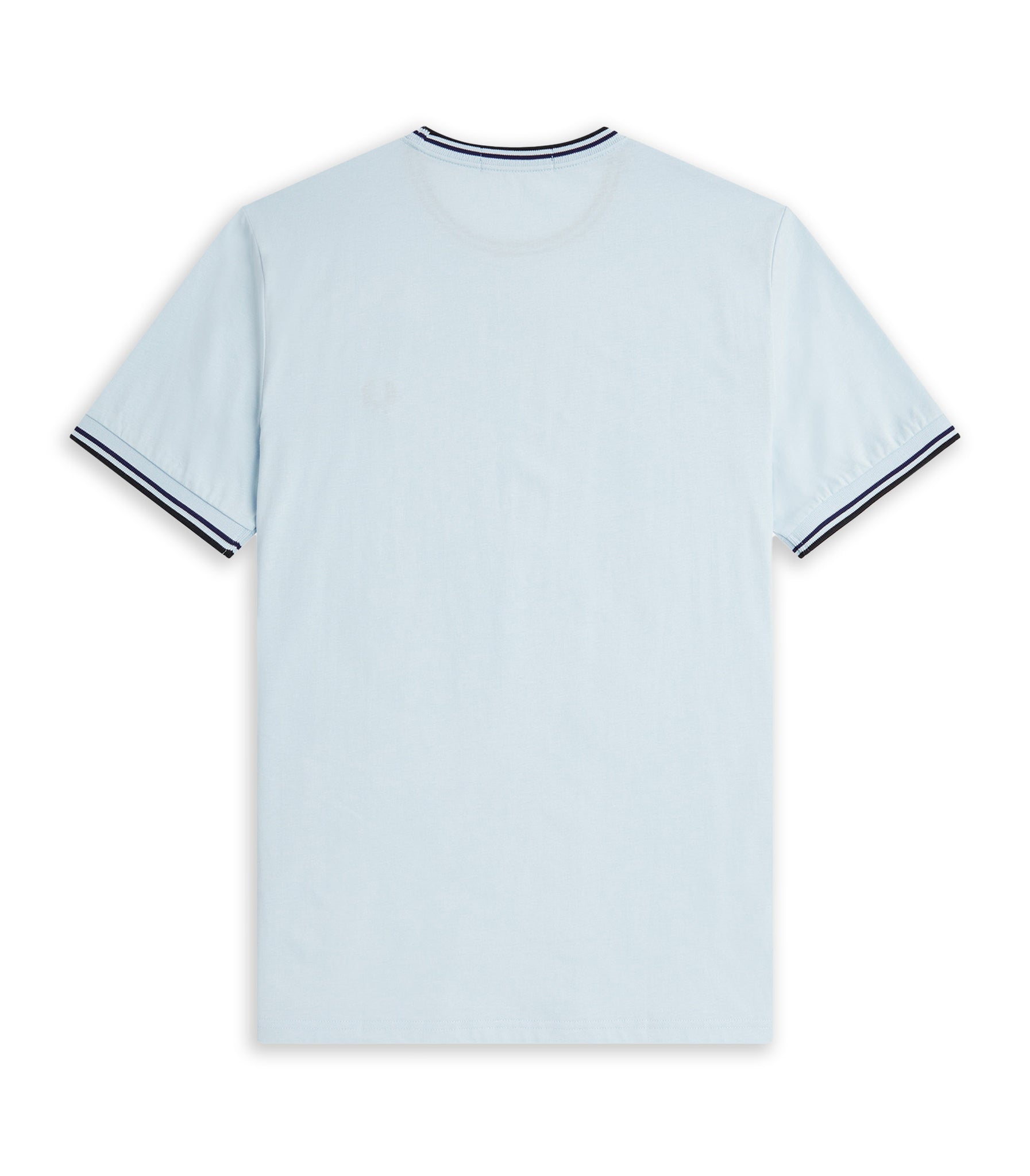 Fred Perry Light Blue Striped Neck T-Shirt Man