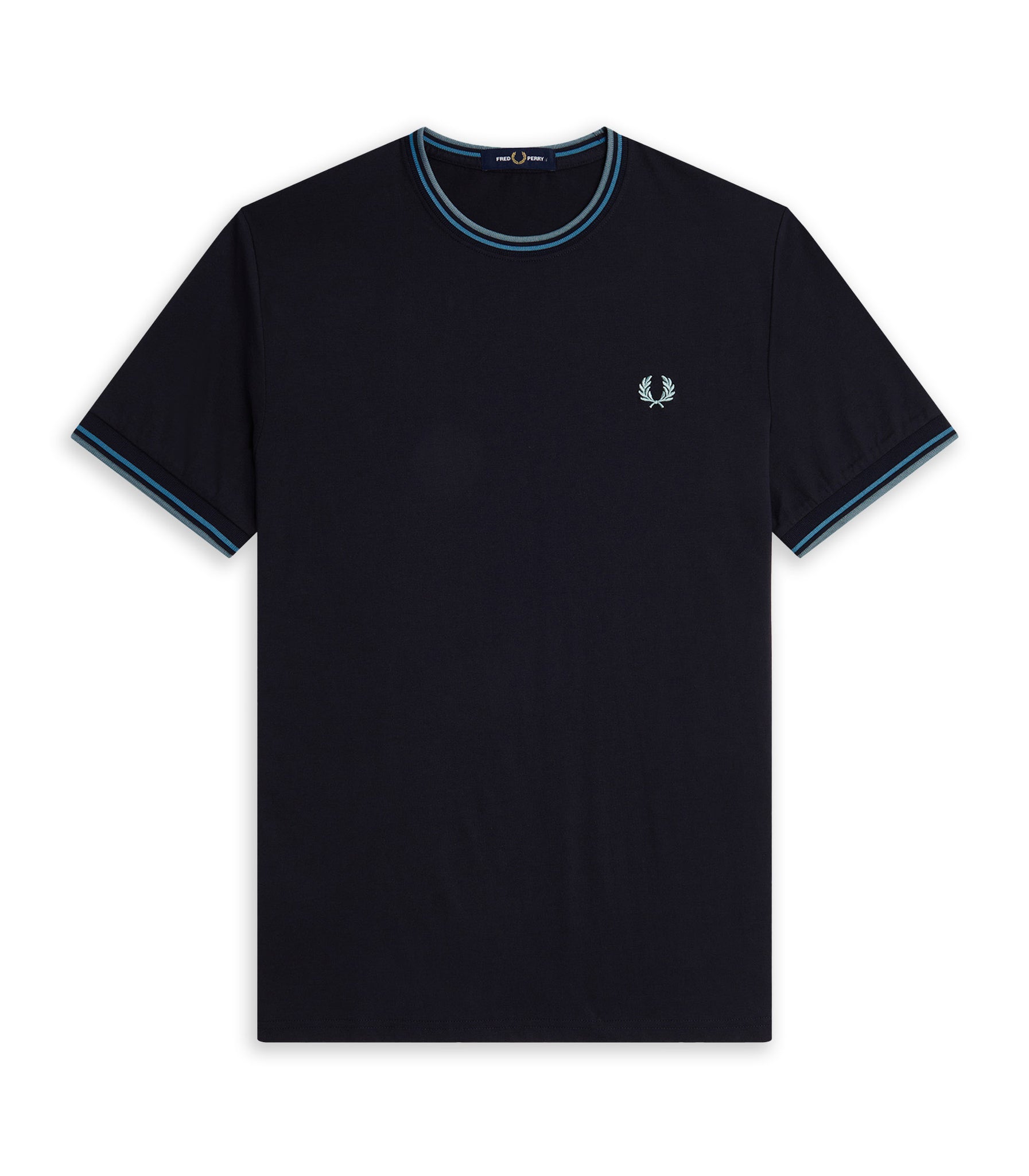 Fred Perry Striped Blue Neck T-Shirt For Men