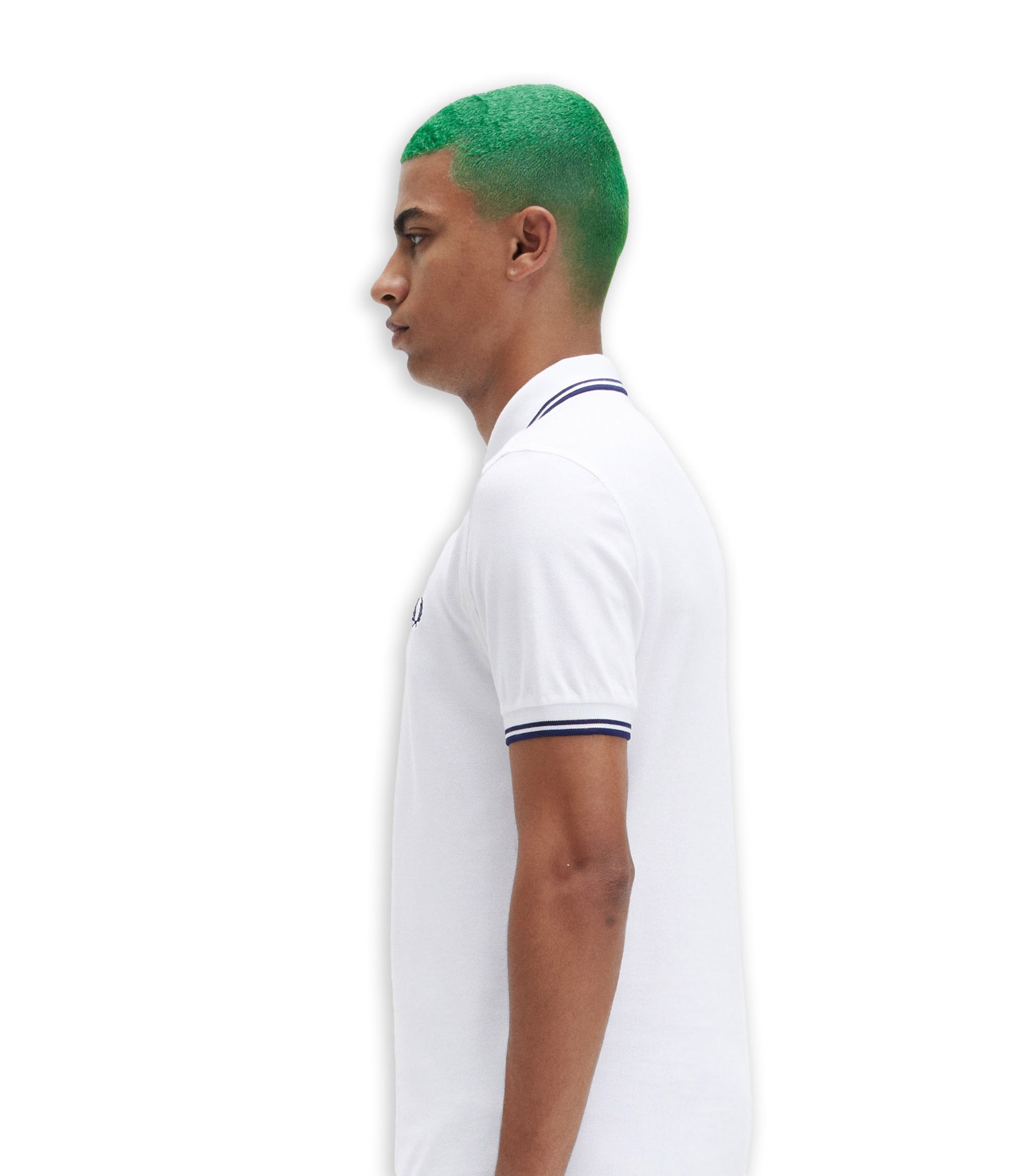 Fred Perry Polo Shirt White Blue Man