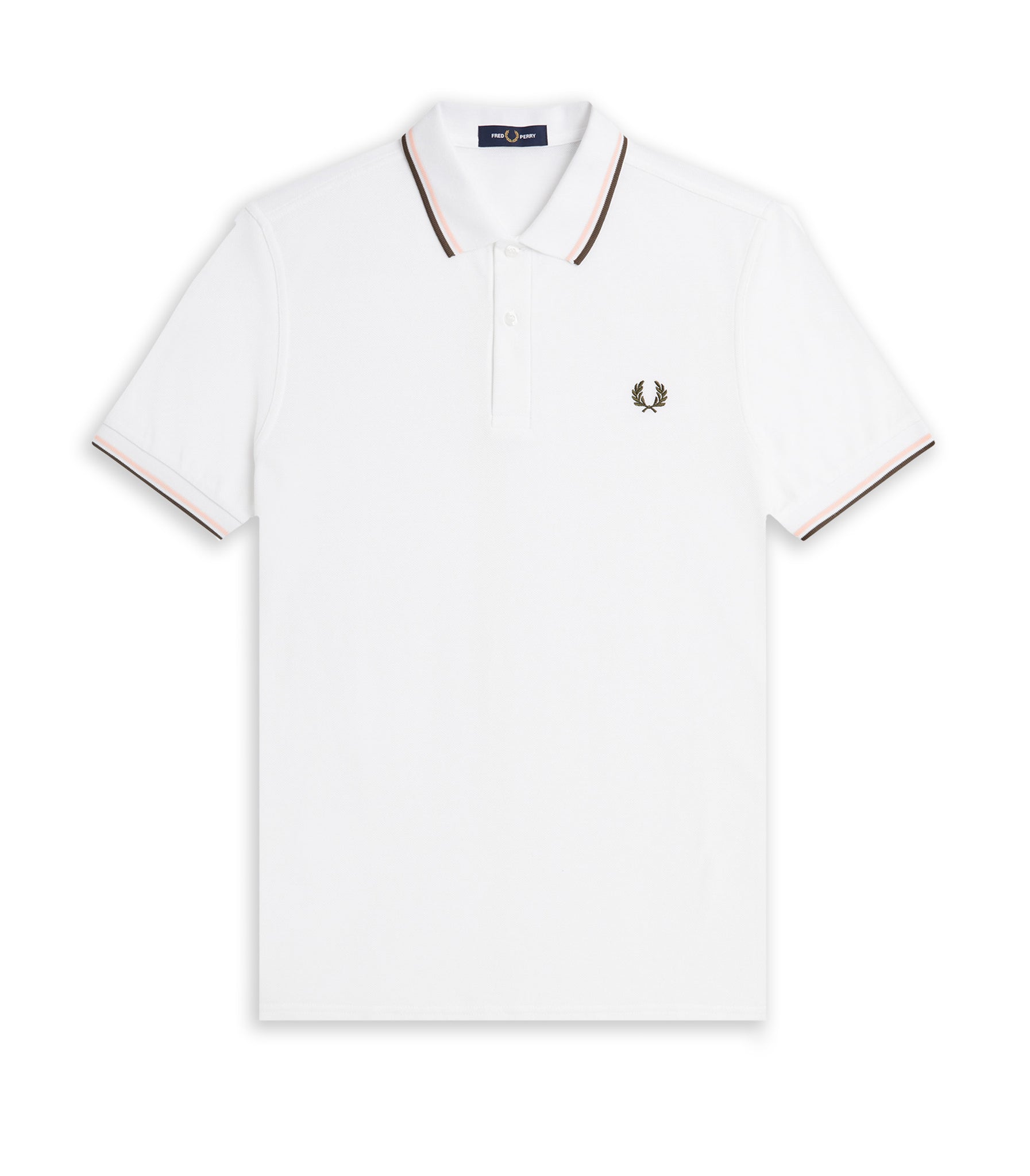 Fred Perry Polo White Pink Man